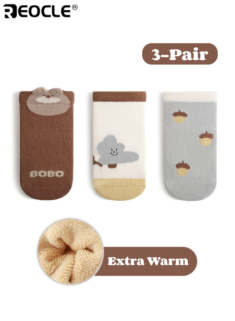 REOCLE Baby's Non-Slip Socks with Gripper Sole and Soft Cuff Design Learning Walking Socks with Loose Fit for Infants Toddlers - Image 5