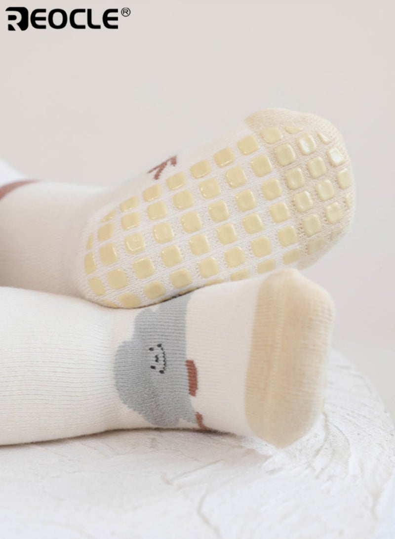 REOCLE Baby's Non-Slip Socks with Gripper Sole and Soft Cuff Design Learning Walking Socks with Loose Fit for Infants Toddlers - Image 5