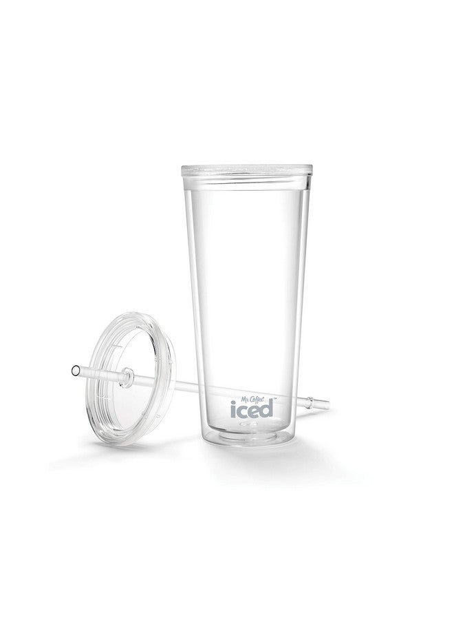 Mr. coffee كوب مثلج من مستر كوفي، 22 أونصة، مع غطاء وقشة، شفاف - Image 1