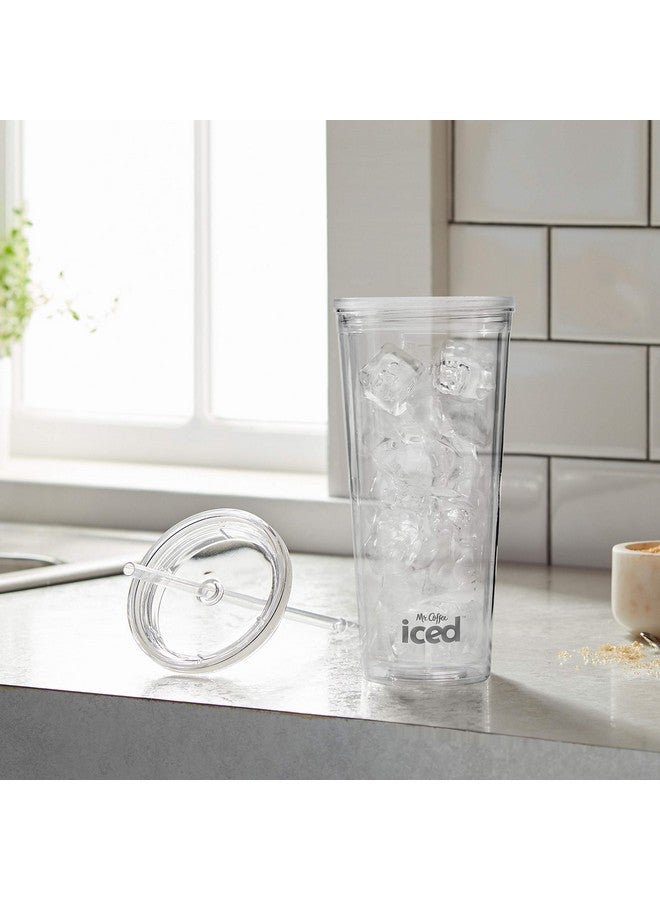 Mr. coffee كوب مثلج من مستر كوفي، 22 أونصة، مع غطاء وقشة، شفاف - Image 3