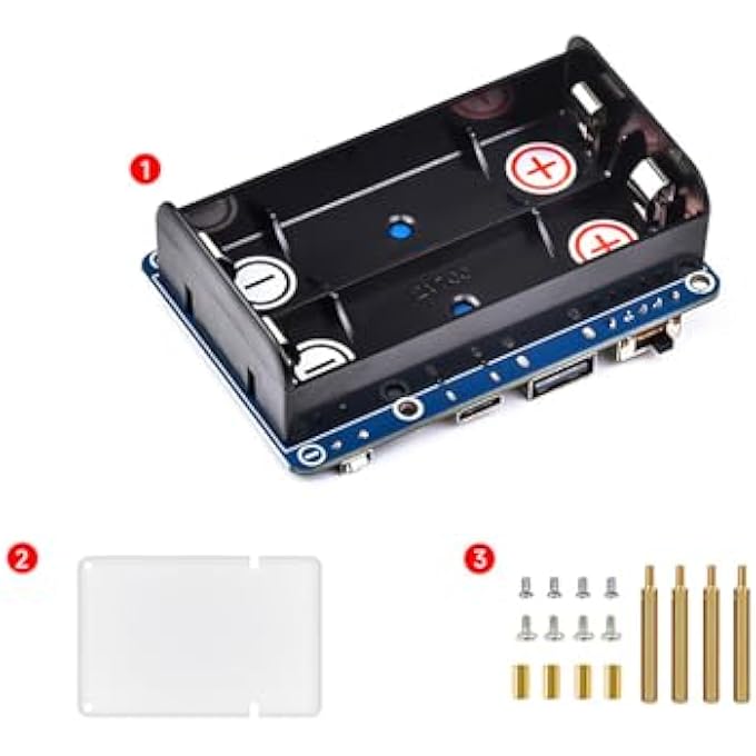 UPS HAT (D) FOR RASPBERRY PI 4B 3B+ 3B, ETC SUPPORTS 21700 LI BATTERY (NOT INCLUDED) POGO PINS CONNECTOR CHARGING AND POWER OUTPUT AT THE SAME TIME 5V - Image 3
