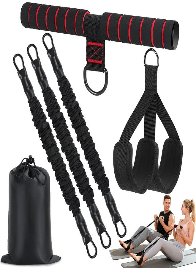 HUIJUTCHEN Pedal Resistance Band with Handle,Upgraded Multifunction Exercise Equipment,3 Tube Adjustable Resistance Bands for Women,Durable Pedal Puller for Arm,Abdomen,Leg Core/ABS,Physical Therapy - Image 1