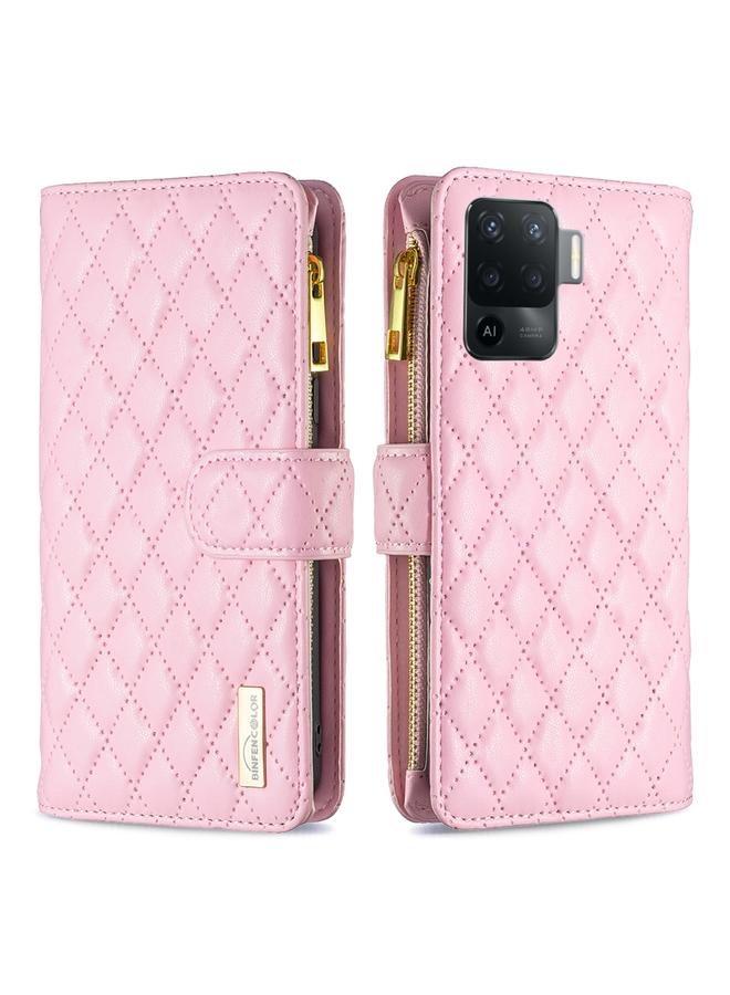 S-TOP Case For OPPO A94 4G Diamond Lattice Zipper Wallet Leather Flip Phone Case - Image 2