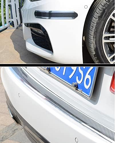 AutoBizarre Car Anti-Scratch Anti-Collision Door Entry Sill Guard Paint Protection Bumper Guard Black Carbon Fiber Rubber Tape with Silver Chrome for All Cars - 5 Cm x 2.5 Meters - Image 4