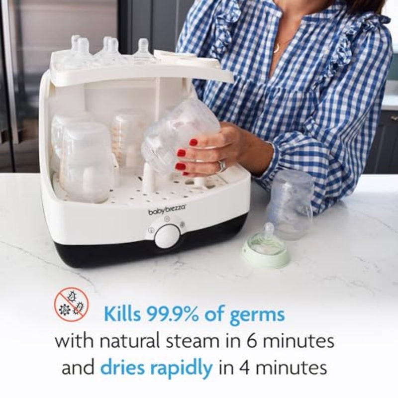 Baby Brezza 10 Minute Baby Bottle Sterilizer + Dryer - Superfast Electric Steam Sterilization - Universal Sterilizing for All Bottles, Pacifiers + Breast Pump Parts - Image 3