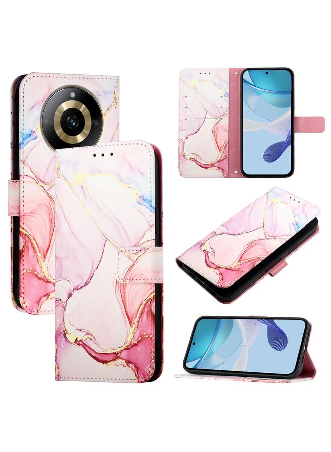 S-TOP Case For Realme 11 4G Global PT003 Marble Pattern Flip Leather Phone Case - Image 1
