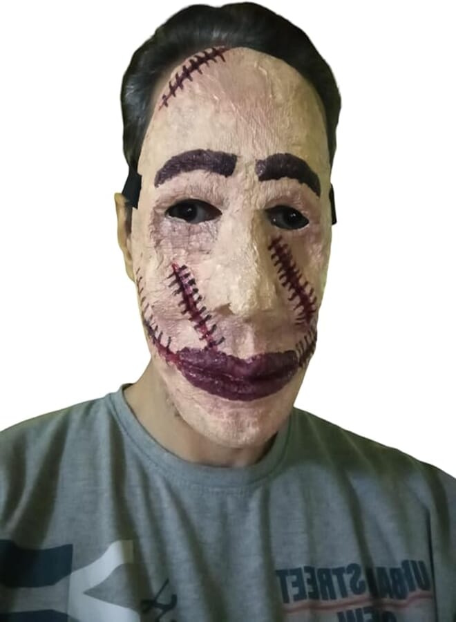 Generic Halloween Horror Face Mask with Wounds and Stitches for Adults 
