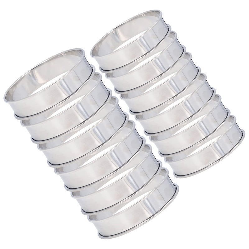 TOPINCN Crumpet Rings 6 PCS Stainless Steel Cake English Muffin Rings Double Volume Easy Demoulding Egg Tart Home Food Making Tool10cm 39in