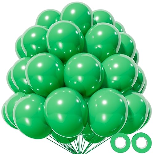 KAWKALSH Green Balloon 110pcs 12 Inch Thickened Latex Party Balloons Helium Bright Color for Birthday Baby Shower Wedding Party Supplies Arch Garland Decoration - Image 1