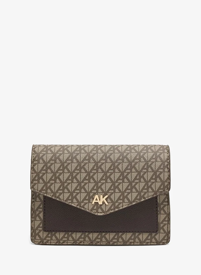 آن كلاين Anne Klein Monogram Patterned Flap Crossbody Bag