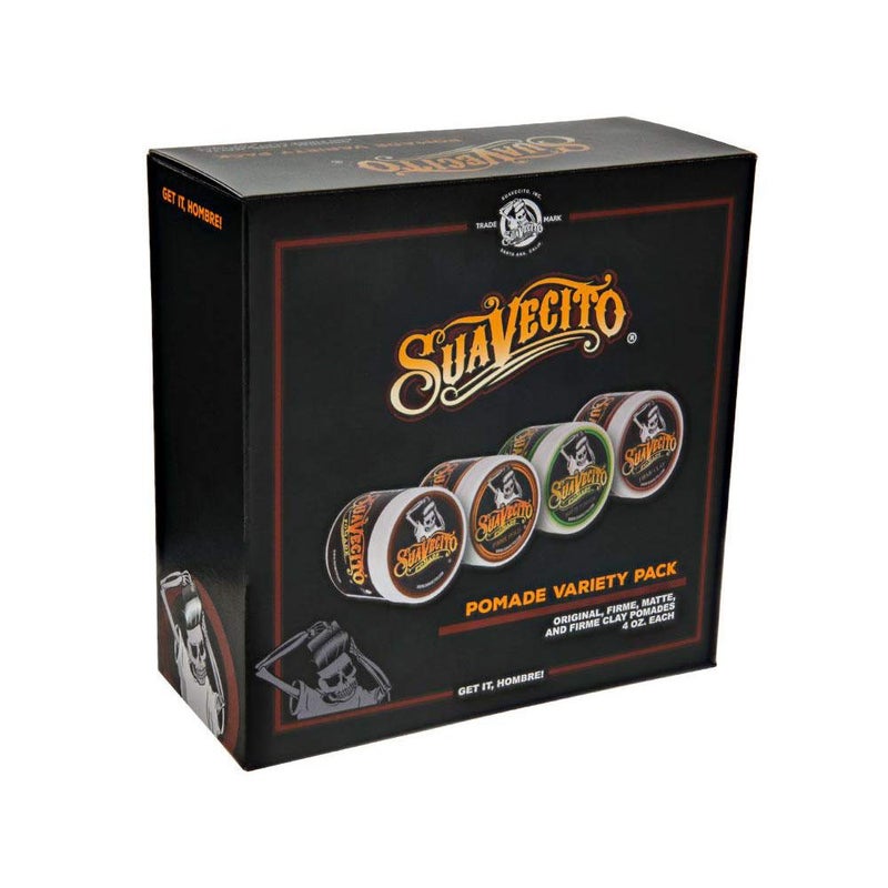 Suavecito Pomade Variety 4 Pack (OG, Firme (Strong), Matte, Clay Pomades) All Day Hold For All Hair Styles - Image 1
