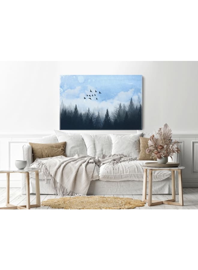 هوم جاليري لوحة فنية مطبوعة على قماش لمنظر طبيعي لغابة ضبابية، مقاس 120×80 - Image 5