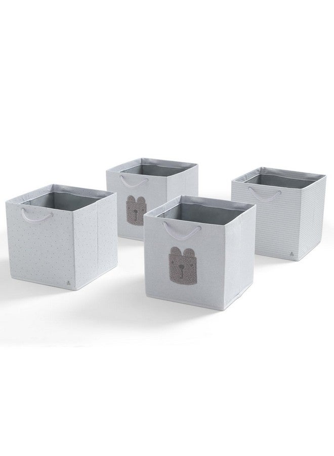 Delta Children Gap babyGap 4-Pack Brannan Bear Fabric Storage Bins with Handles, Grey - Image 3