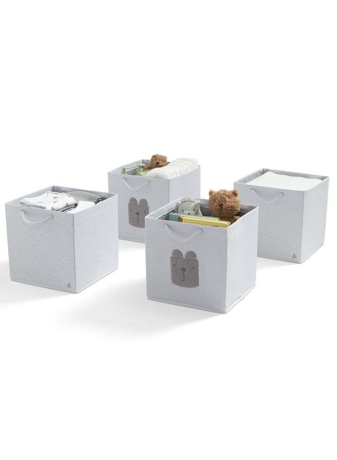 Delta Children Gap babyGap 4-Pack Brannan Bear Fabric Storage Bins with Handles, Grey - Image 1