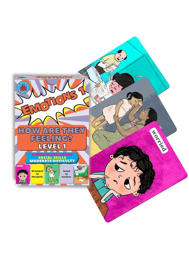 Social Skils, Verbal Reasoning, Narrative Skills | 4 Decks to Teach - Emotions, Level 1, Answer 'Why' Questions, Ask Questions, Story Sequencing | Speak English - Image 2