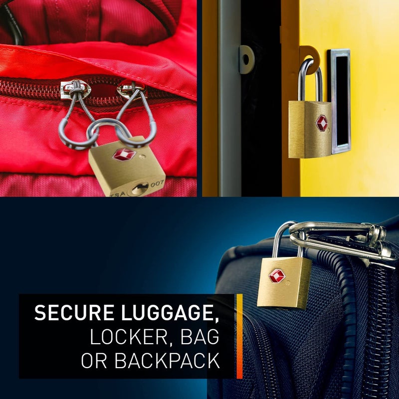 WOODONICK STORE WOODONICK Small Locks with Keys Mini Padlocks Suitcase Locks Backpack Securing Luggage Securing While Travelling Along for School Gym Jewelry Box Diaries Safety Lock Travel Lock Golden - Image 2