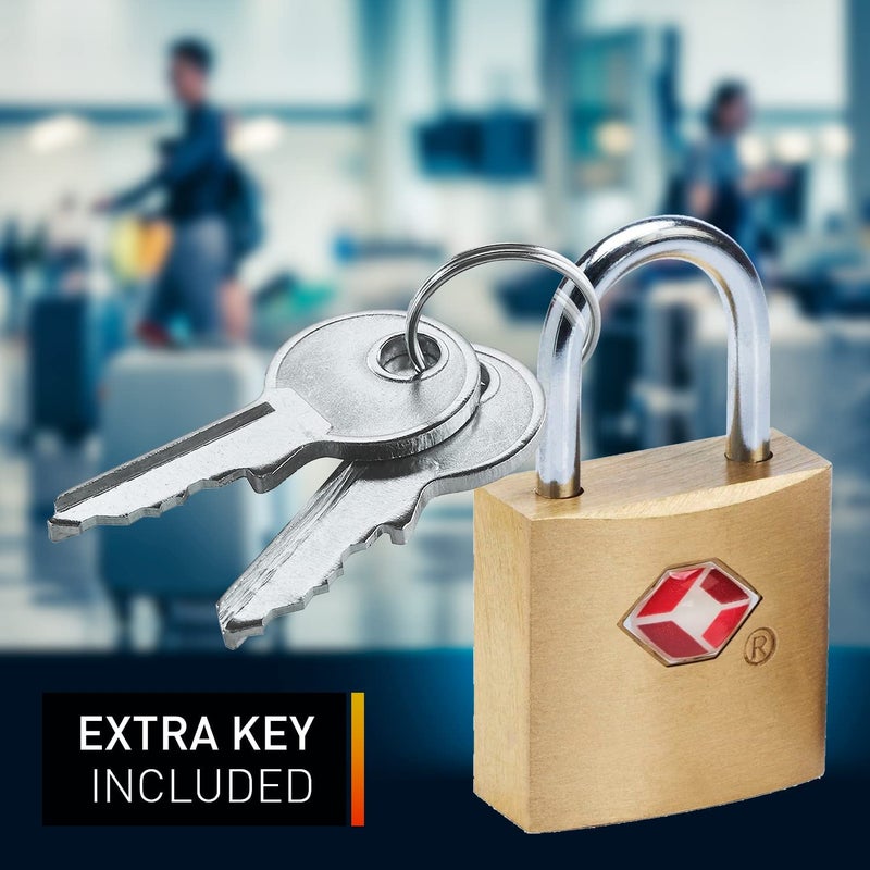 WOODONICK STORE WOODONICK Small Locks with Keys Mini Padlocks Suitcase Locks Backpack Securing Luggage Securing While Travelling Along for School Gym Jewelry Box Diaries Safety Lock Travel Lock Golden - Image 3
