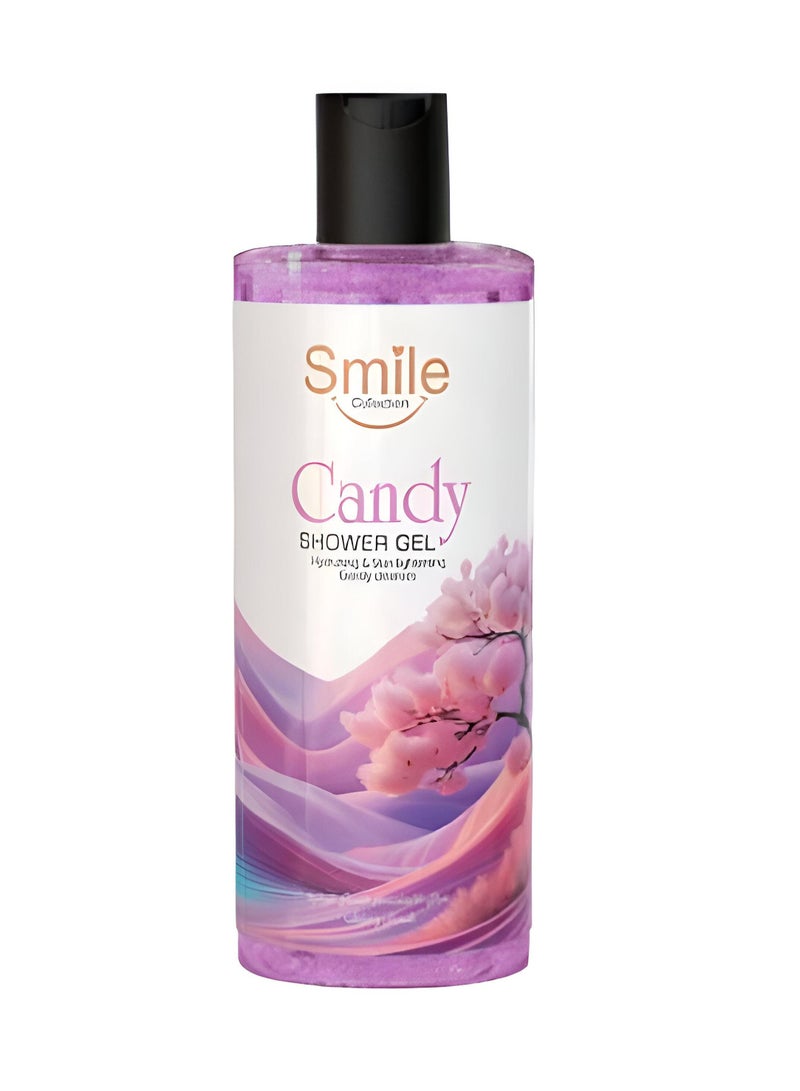 سمايل جل الاستحمام المنعش والمرطب بالحلوى من سمايل، 500 مل - مثالي لتجربة استحمام ممتعة تترك بشرتك ناعمة ومتجددة.