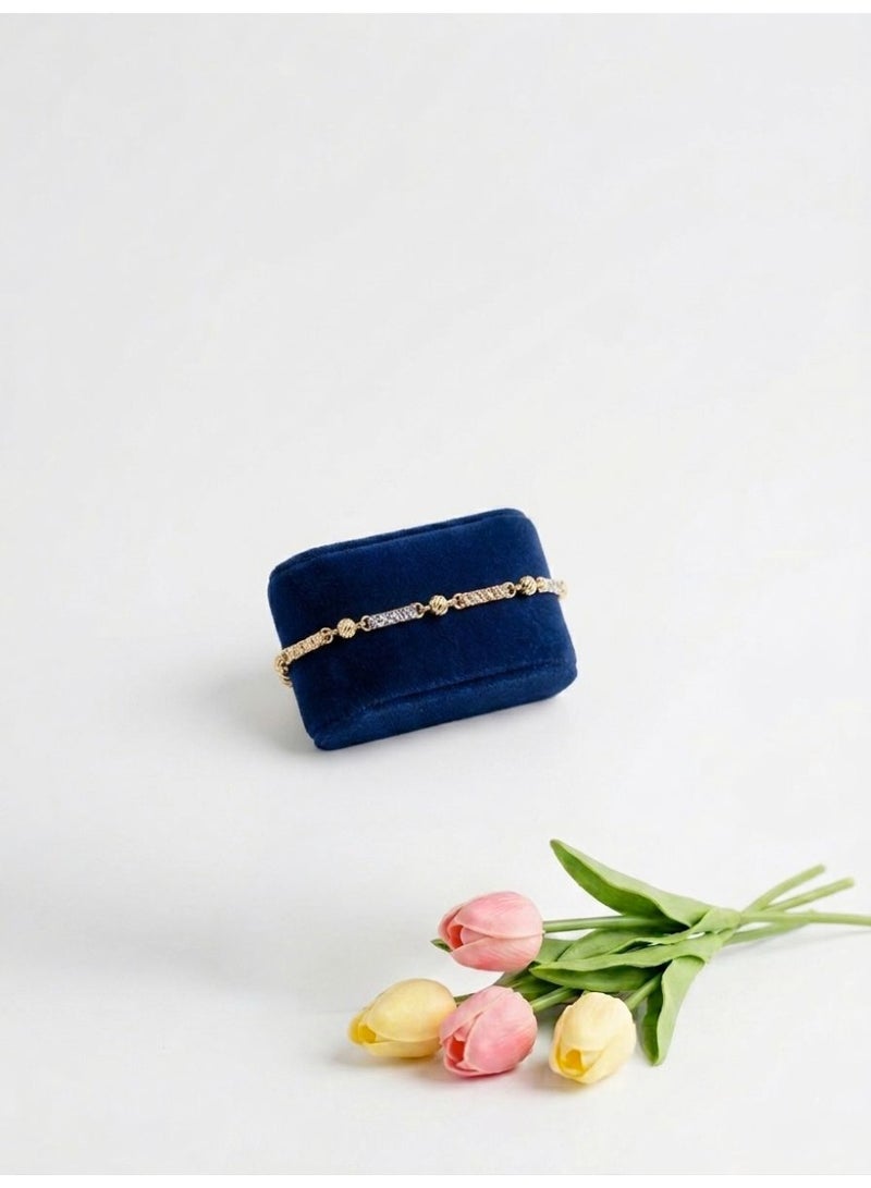 The Intermix Gems Gold Tricolor Textured Bead Bracelet 18K - Image 3