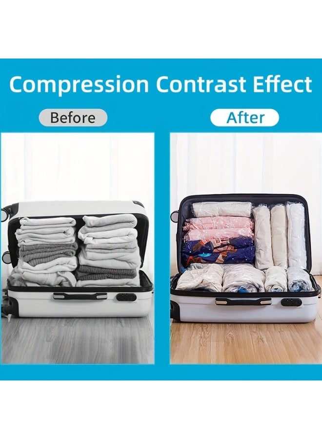 حقيبة تخزين مفرغة من 9 قطع، حقيبة ضغط للسفر موفرة للمساحة، متعددة الأغراض، سحاب، مناسبة للأمتعة والرحلات البحرية وأساسيات التخييم، قابلة لإعادة الاستخدام وسهلة التعبئة (3 كبيرة + 3 متوسطة + 3 صغيرة) - Image 4