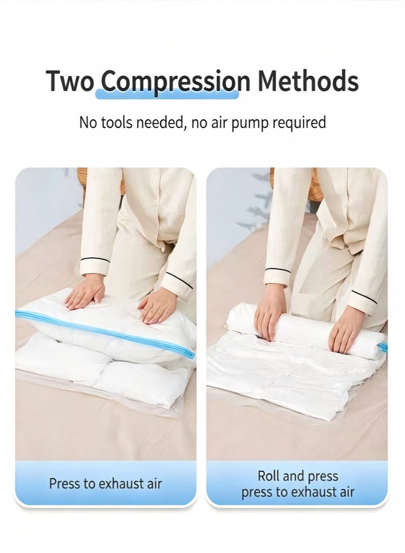 9 pcs Vacuum Storage Bag, Space Saving Travel Compression Bag, Multi-purpose, Zipper, Suitable for Luggage, Cruise and Camping Essentials, Reusable and Easy to Pack,Manual Exhaust (3 Large+3 Medium+3 Small) - Image 3