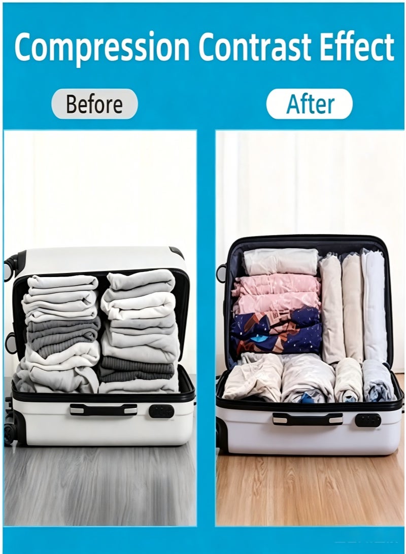 9 pcs Vacuum Storage Bag, Space Saving Travel Compression Bag, Multi-purpose, Zipper, Suitable for Luggage, Cruise and Camping Essentials, Reusable and Easy to Pack,Manual Exhaust (3 Large+3 Medium+3 Small) - Image 4