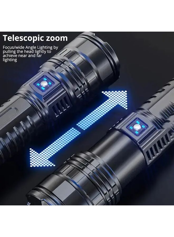 1pc USB Rechargeable Tactical Flashlight With COB Side Light 5 Modes For Camping Emergency - Image 3