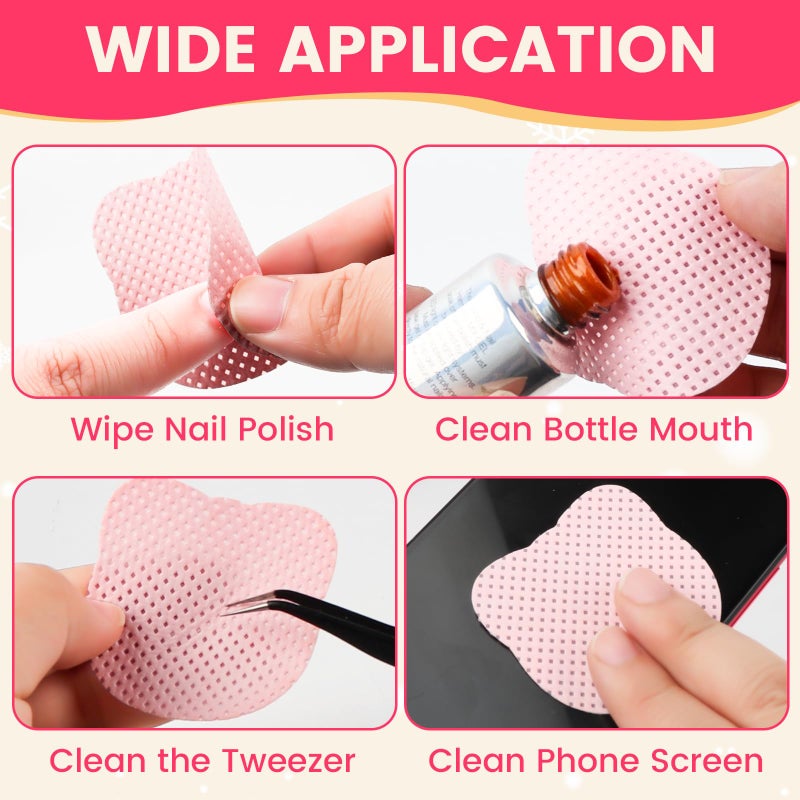 Corconess 400PCS Lint Free Nail Wipes With Dispenser - Gel Nail Polish Remover Wipes With 100% Pure Acetone Dispenser,No Lint Wipe With 1PCS 120ml Acetone Pump Empty Bottle Nail Supplies - Image 5