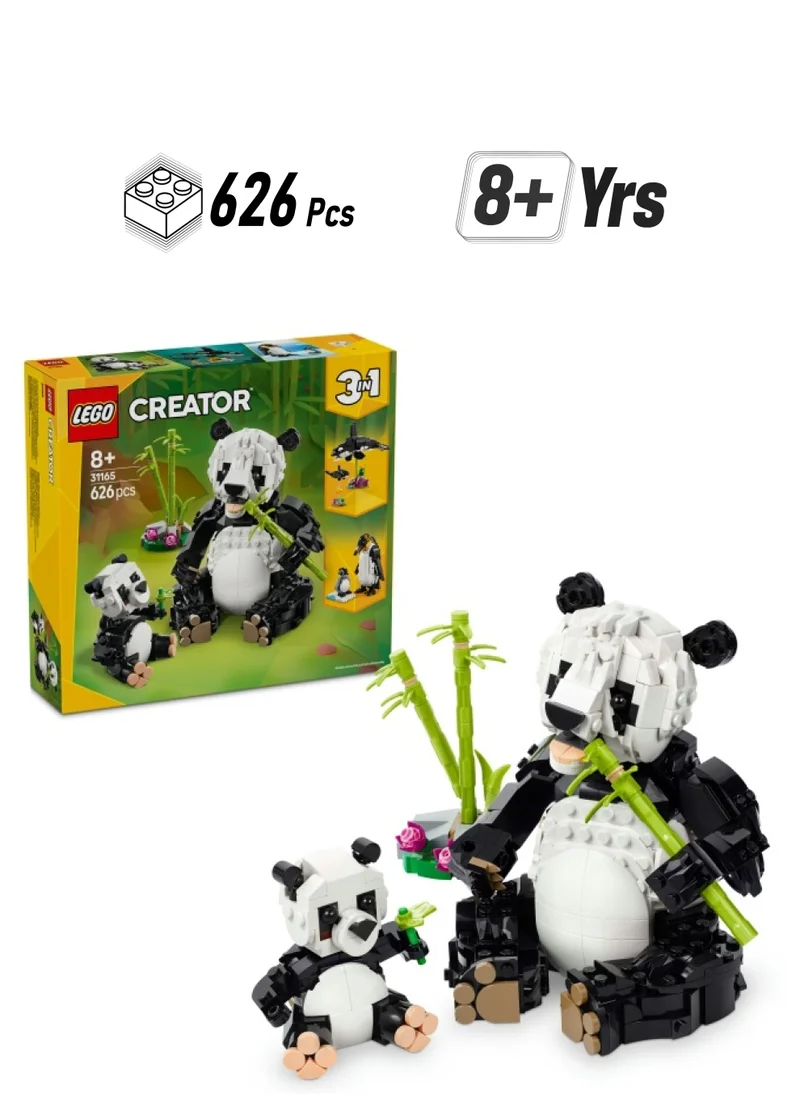 ليغو Creator 3in1 Wild Animals: Panda Family Toy Playset 31165 (626) Pieces