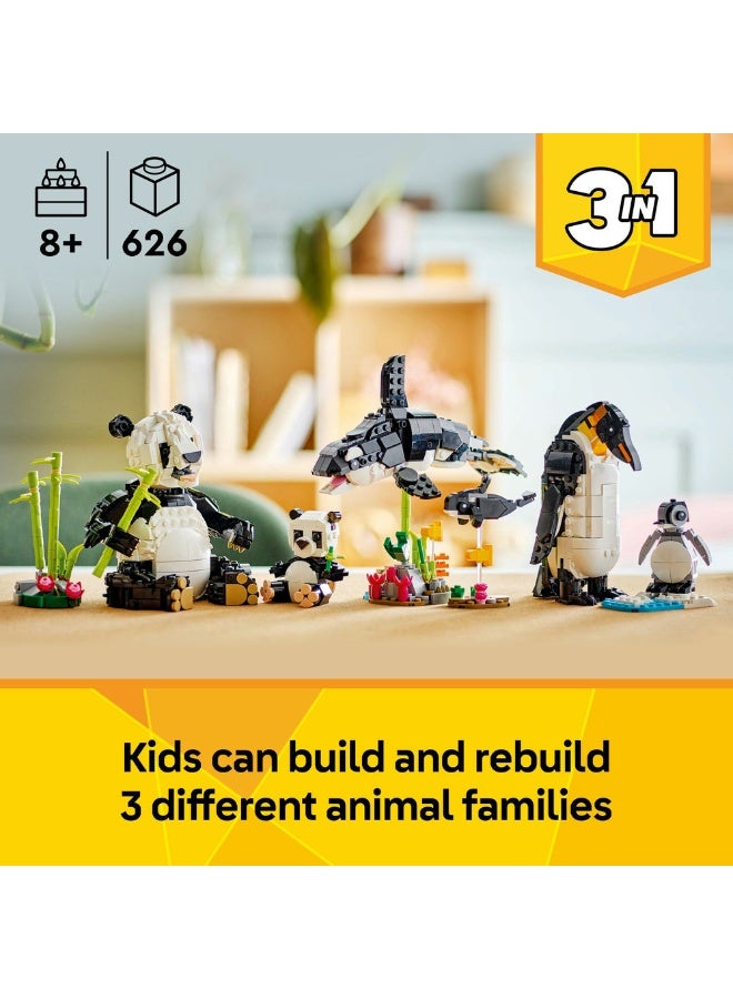 LEGO Creator 3in1 Wild Animals: Panda Family Toy Set 31165 (Age 8+, 626 Pieces) - Image 3