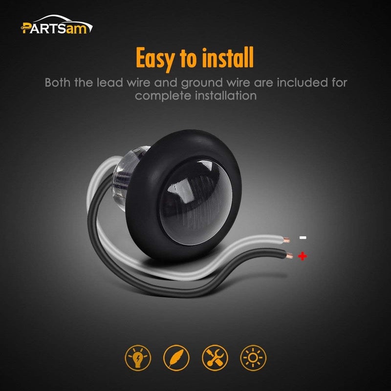 Partsam 20Pack Amber LED Clearance Marker Lights - Image 5