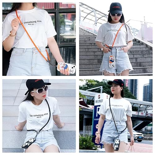 GadgetBite Phone Lanyard for Mobile Strap String Multipurpose Hand Wrist Strap Cross Body Shoulder Strap for Hands Free Carrying Keychain for Cellphone Camera Keys ID Cards USB Flash Drive - Orange - Image 4