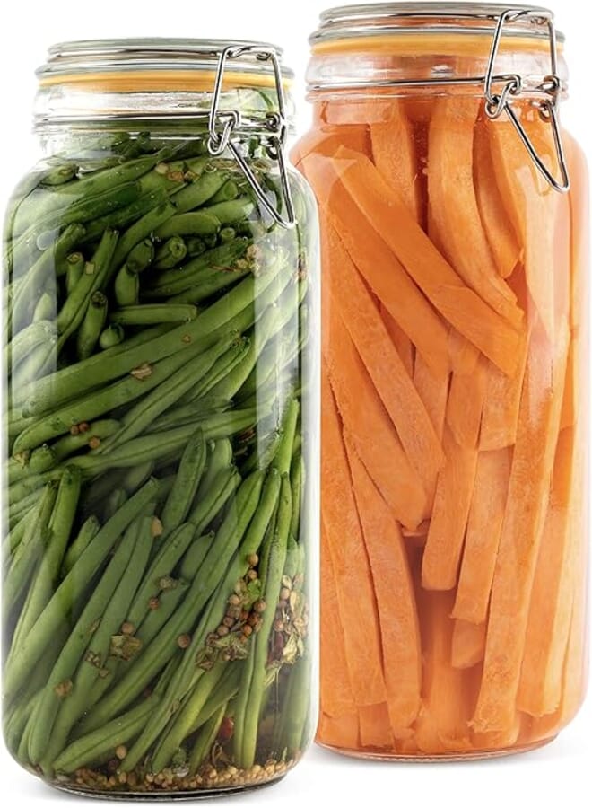 Galashield glass jars with lids food storage jars with airtight lids leak proof glass canisters kitchen jars [set of 2-67 oz]