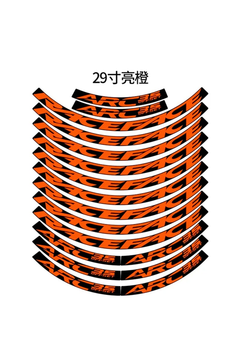 29er orange RACEFACE ARC35 MTB rim stickers bike wheel set decal rim decal bicycle accessories