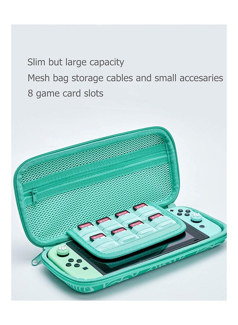 Switch Lite Carrying case-Newest Animal Crossing Turquoise Sires Hardshell Pouch Bag for Nintendo Switch Lite Console & Accessories with 8 Game Cartridges - Image 4