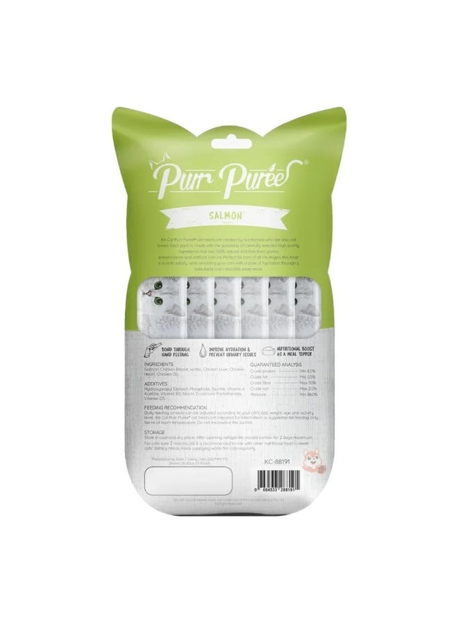 Kit Cat Purr Purée, a liquid cat treat with a salmon flavor. 5 x 15g (75g) - Image 2