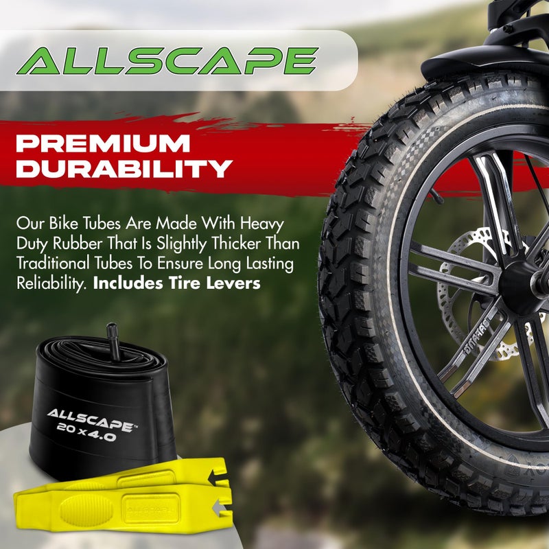 Happy Ebikes HEB - Heavy Duty Bike Tube for Ebike Tires - Puncture Resistant Inner Tube for 20x4 / 26x4 Bike Tire, Fat Tire Tube, MTB, 20 inch x 4.0 inch and 26 inch x 4.0 inch Bike Tubes (20" x 4", 2 Pack) - Image 2