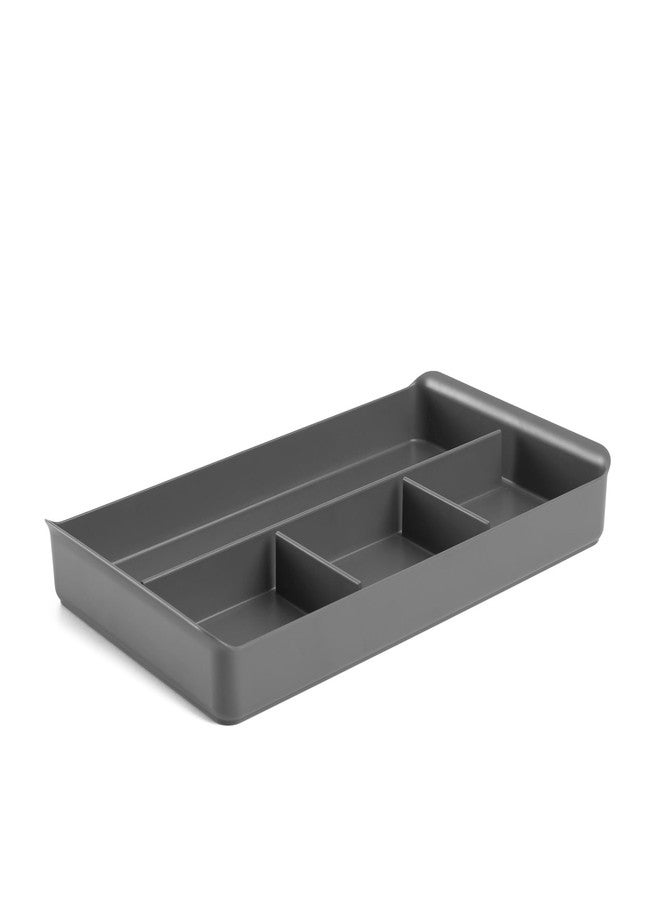 Poppin Drawer Organizer - Filing Drawer Organizer with 4 Compartments, File Cabinet Organizer fits ONLY Stow File Drawers, Sturdy Plastic, Multiple Colors Available (Dark Gray) - Image 1