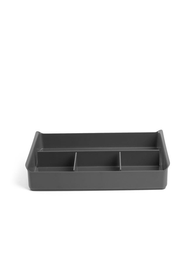 Poppin Drawer Organizer - Filing Drawer Organizer with 4 Compartments, File Cabinet Organizer fits ONLY Stow File Drawers, Sturdy Plastic, Multiple Colors Available (Dark Gray) - Image 2
