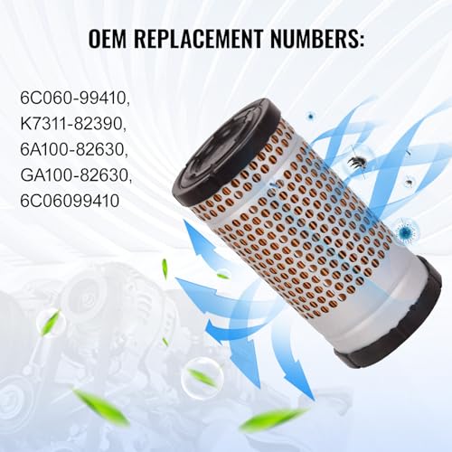 TOPAZ 6C060-99410 6C06099410 Engine Air Filter Compatible With Kubota B1700 B21 B2100 B2301 B2320 B2400 B2410 B26 B2601 - Image 3