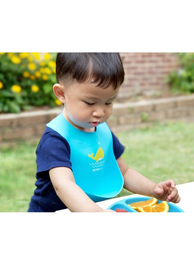 YMCF Products 2-Pack Waterproof Silicone Baby Bib Light Weight Comfortable Easy Wipe Clean - Image 5