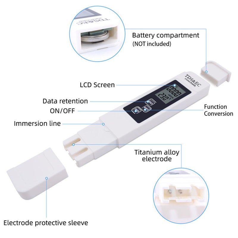 3-in-1 Multifunctional Water Quality Detector Portable TDS Pen Tester EC Meter Accurate Water Quality Measurement Tool - Image 4