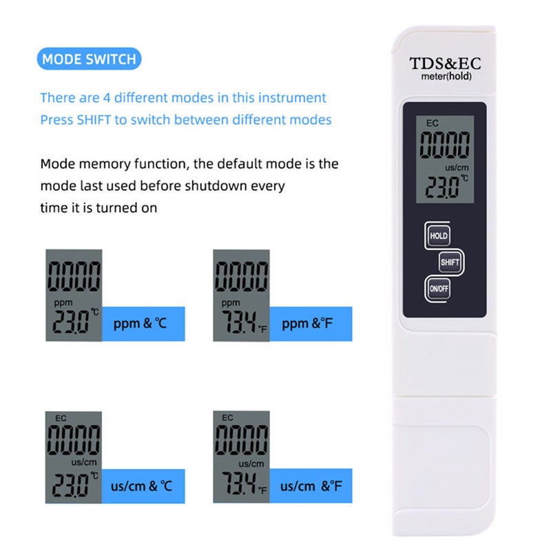 3-in-1 Multifunctional Water Quality Detector Portable TDS Pen Tester EC Meter Accurate Water Quality Measurement Tool - Image 5