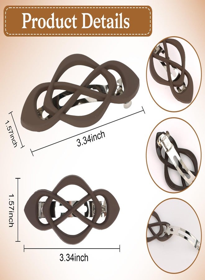 Amariver Hair Barrettes for Women 4packs Brown Hair Clips French Barrette Vintage HairClips f Stylish Accessories for Women Girls - Image 2
