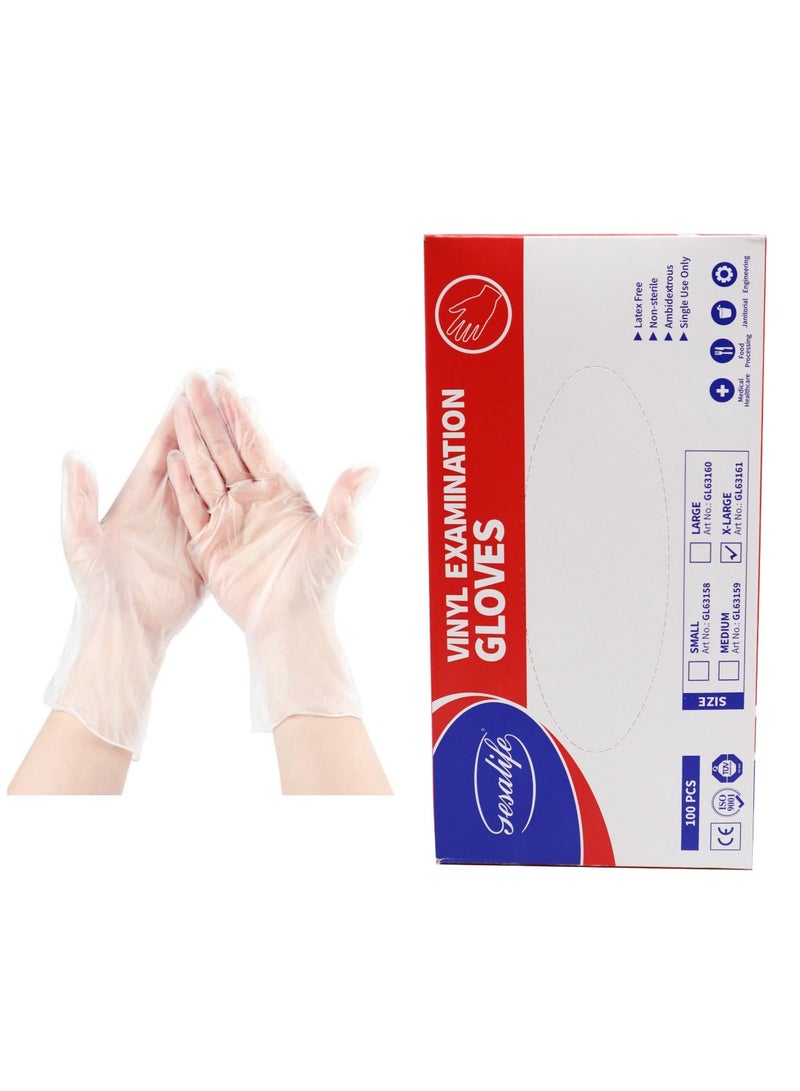 Gesalife 100-Piece Disposable Powder-Free Vinyl Gloves X-Large - Image 1