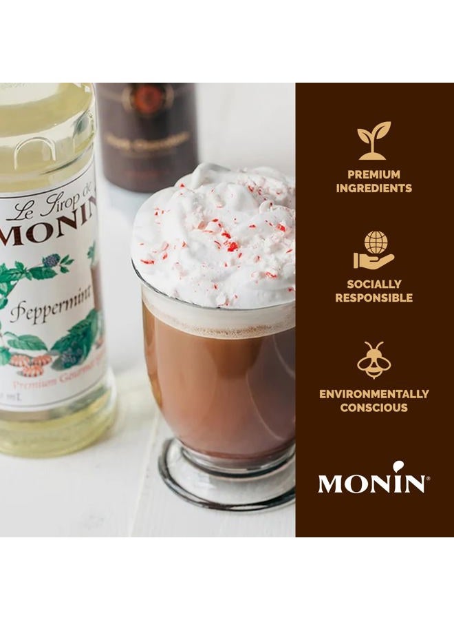 Monin Peppermint Syrup, Cool Tingle of Candy Cane, Natural Flavors, Great for Cocoas, Mochas, Smoothies, and Sodas, Non-GMO, Gluten-Free (1 Liter) - Image 4