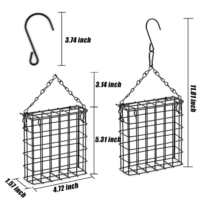 Shitailu 2Pcs Suet Bird Feeders, Outdoor Garden Cages for Outside Hanging, Single Suet Cake, One Suet Capacity - Image 2