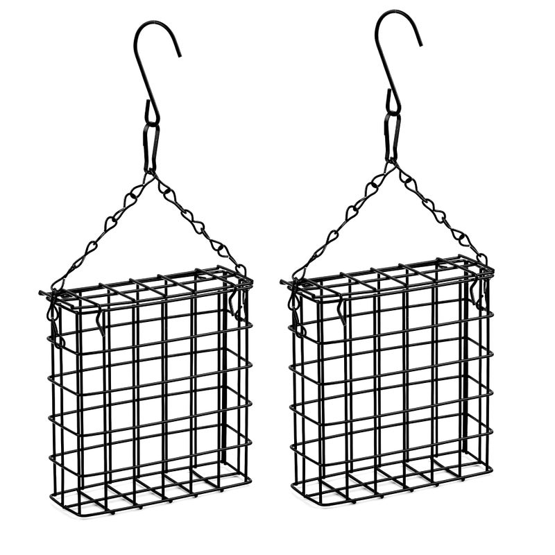 Shitailu 2Pcs Suet Bird Feeders, Outdoor Garden Cages for Outside Hanging, Single Suet Cake, One Suet Capacity - Image 1