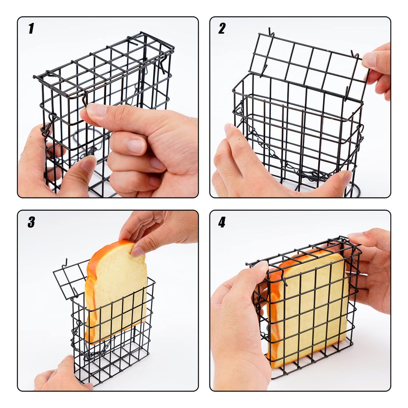 Shitailu 2Pcs Suet Bird Feeders, Outdoor Garden Cages for Outside Hanging, Single Suet Cake, One Suet Capacity - Image 4