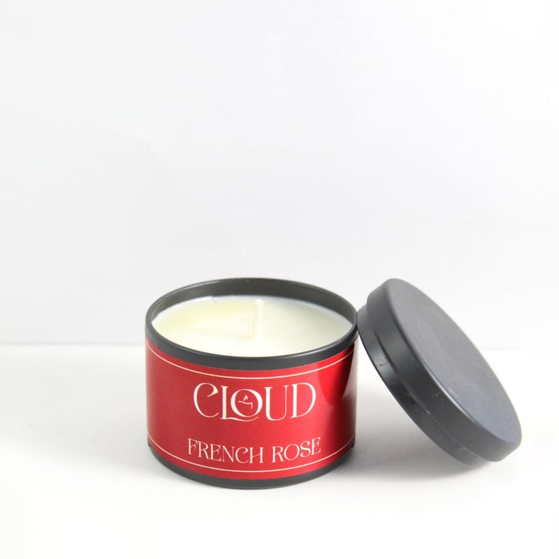 cloud CLOUD Classic 48oz Small Tin Jar Single Wick Candle Over 24 Hours of Burn Time Natural Soy Wax Candle Stress Relief and Relax for Home Bedroom French Rose  - Image 2